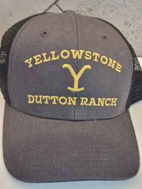 Yellowstone Dutton Ranch Embroidered Trucker Hat - Black & Gold
